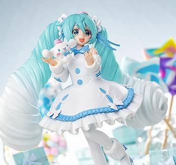 ミク フィギュア　ラスカル 悪魔　おでかけドレス　シナモロール ドレス おすまし 初音ミク フィギュア ラスカル 悪魔 シナモロール ホワイト